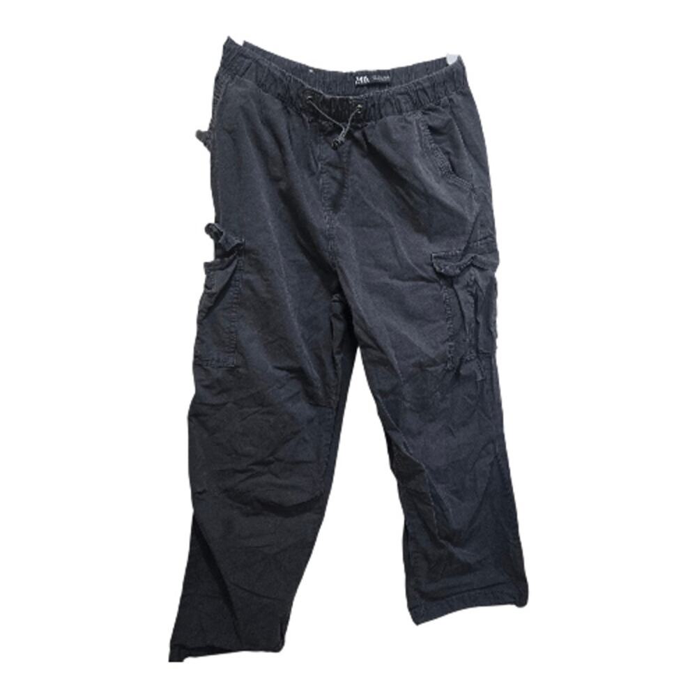 Zara Cargo Jogger Pants Womens L Gray Utility Drawstring